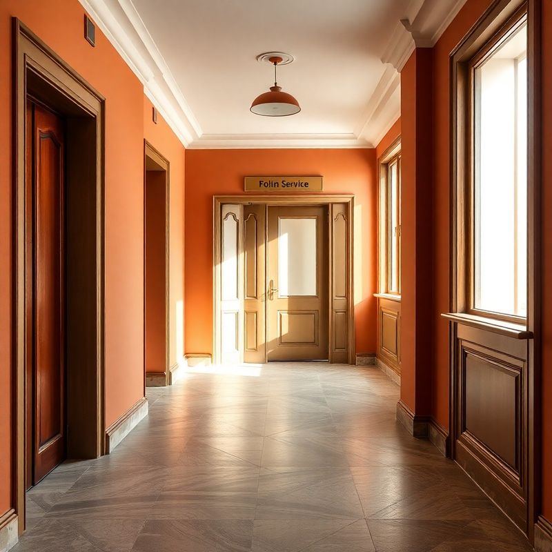 Holul de intrare al biroului din clădirea interbelică din Iași
